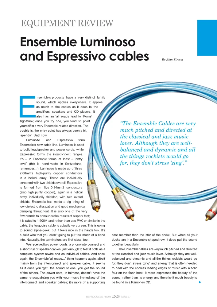 CA2 ENSEMBLE Luminoso and Espressivo HIFI+ 97 highl, high res, nopr